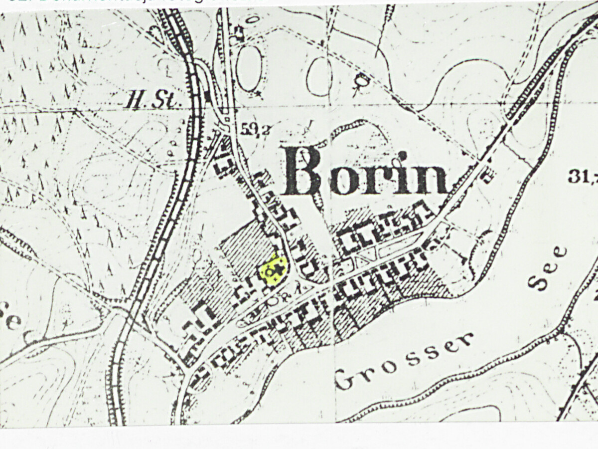 Cmentarz przykościelny na mapie topograficznej z 1924 r.