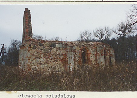 Ruina kaplicy św. Jerzego – elewacja południowa (stan z 1994 r.)
