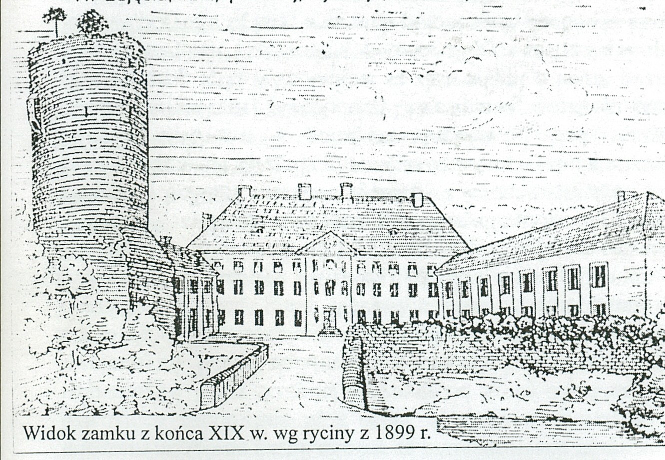 Widok zamku z końca XIX w. wg ryciny z 1899 r.