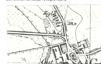 Teren cmentarza na mapie topograficznej (Messtischblatt) 1:25000, ark. 2753 z 1929 r.